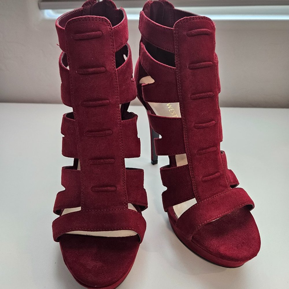 Nine West Red Suede Heels - Size 8